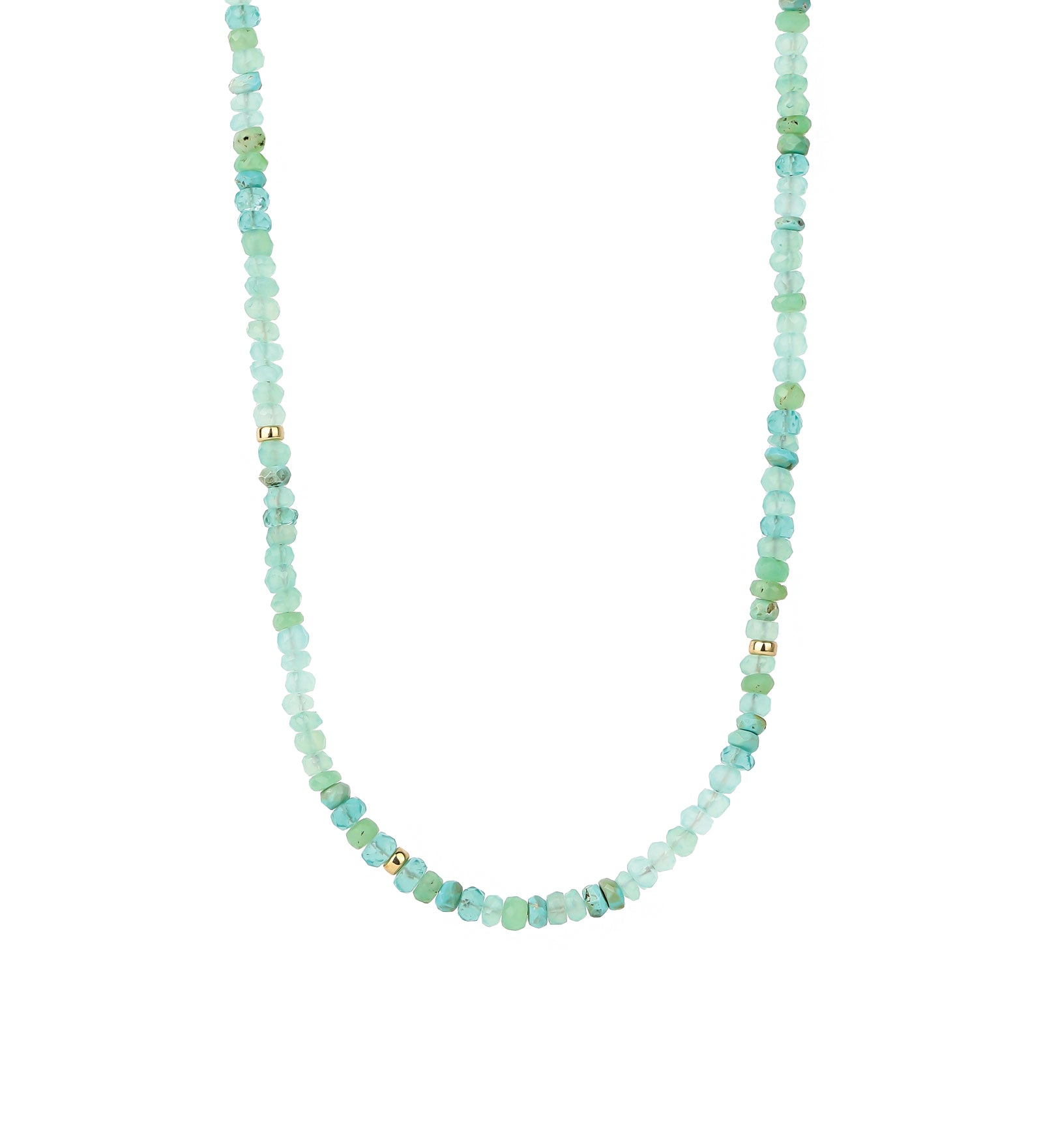 Gem Jar-Green Mix Three Rondelle Necklace | 4mm-Necklaces-14k Gold Filled, Aquamarine-Blue Ruby Jewellery-Vancouver Canada