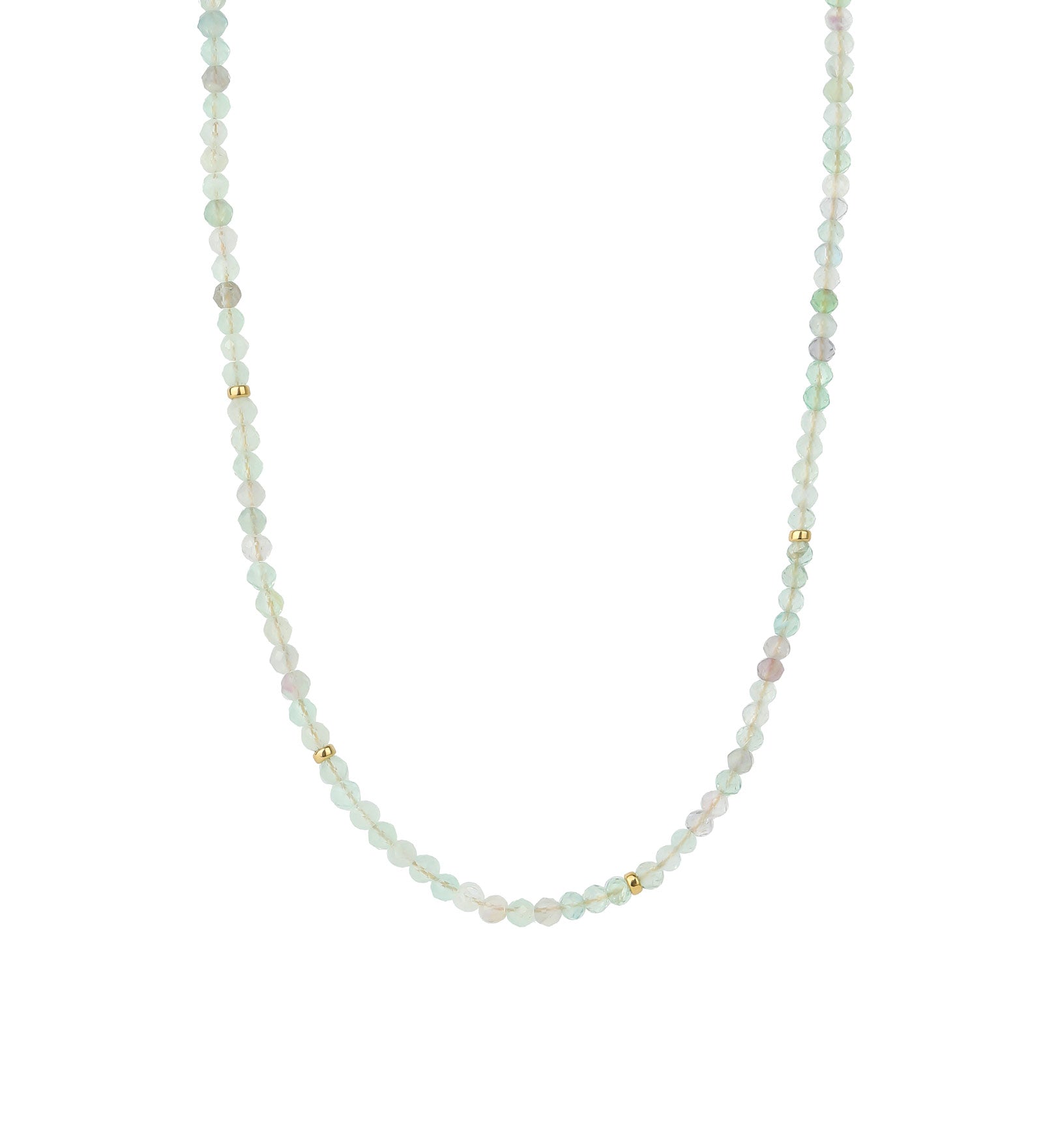 Mix Flourite Four Rondelle Necklace | 4mm 14k Gold Filled, Flourite