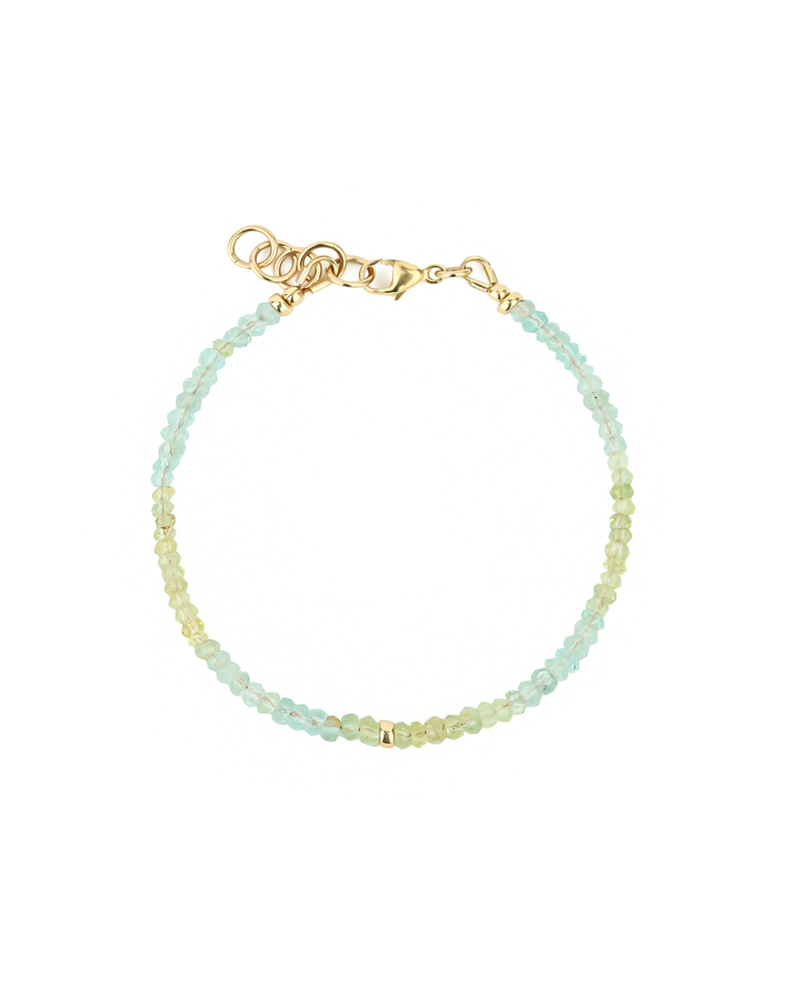 Gem Jar-Aquamarine Single Rondelle Bracelet | 3mm-Bracelets-14k Gold Filled, Aquamarine-Blue Ruby Jewellery-Vancouver Canada