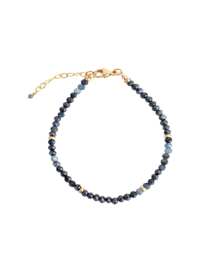 Gem Jar-Blue Sapphire Four Rondelle Bracelet | 3mm-Bracelets-14k Gold Filled, Blue Sapphire-Blue Ruby Jewellery-Vancouver Canada