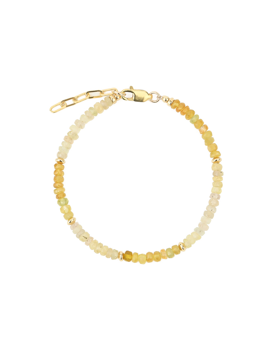 Gem Jar-Mixed Yellow Sapphire Five Saucer Bracelet | 4mm-Bracelets-14k Gold Filled, Yellow Sapphire-Blue Ruby Jewellery-Vancouver Canada