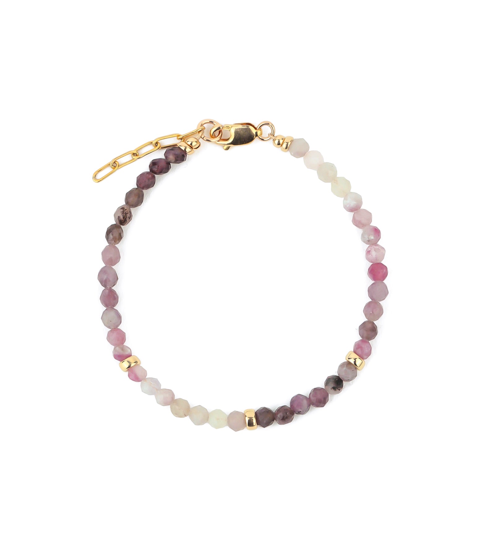 Gem Jar-Mixed Stone Three Rondelle Bracelet | 4mm-Bracelets-14k Gold Filled, Amethyst-Blue Ruby Jewellery-Vancouver Canada