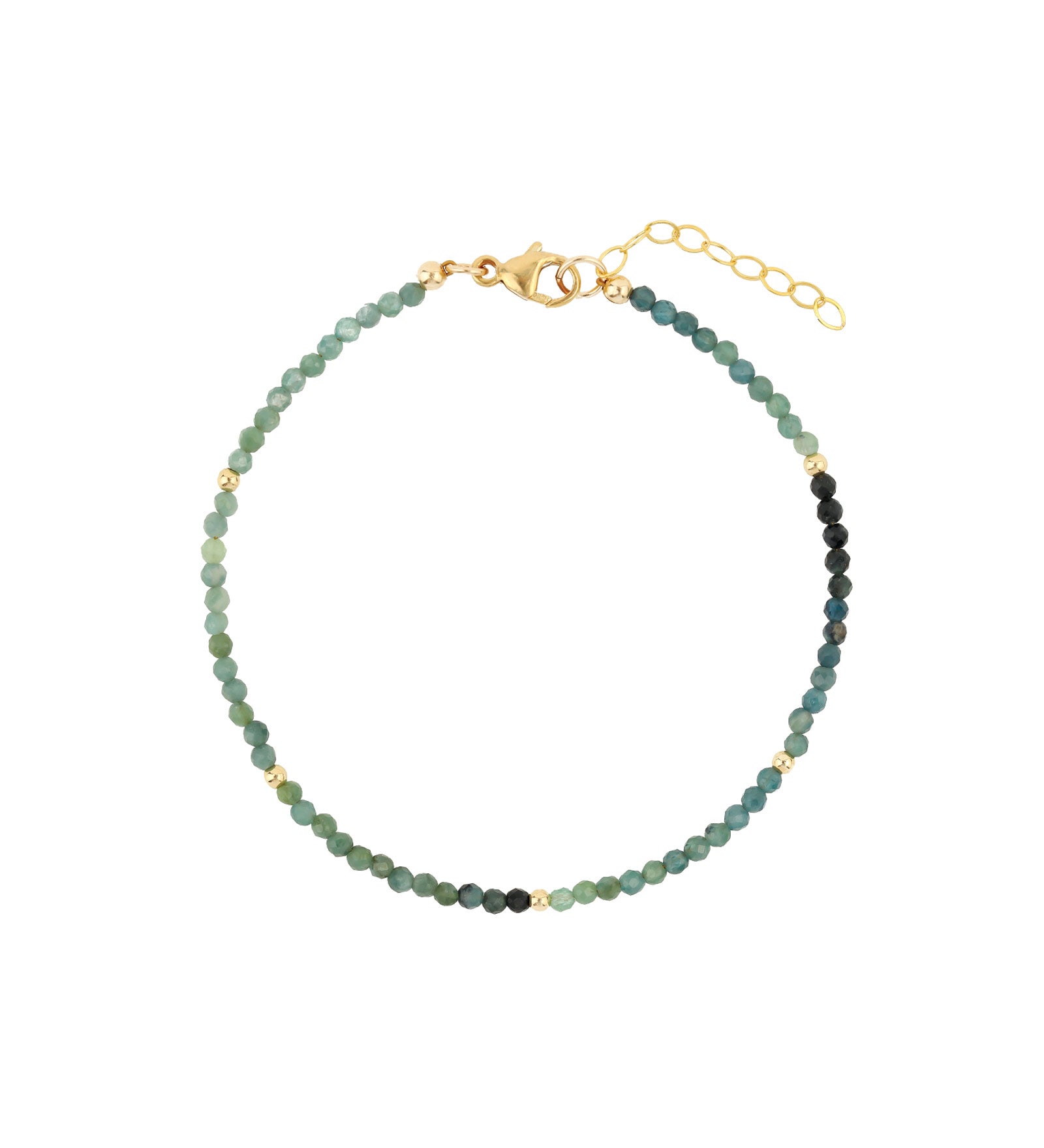 Blue Tourmaline Stone Bracelet | 2.5mm 14k Gold Filled, Blue Tourmaline