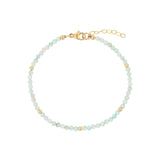 Larimar Beaded Bracelet | 2.5mm 14k Gold Filled, Larimar