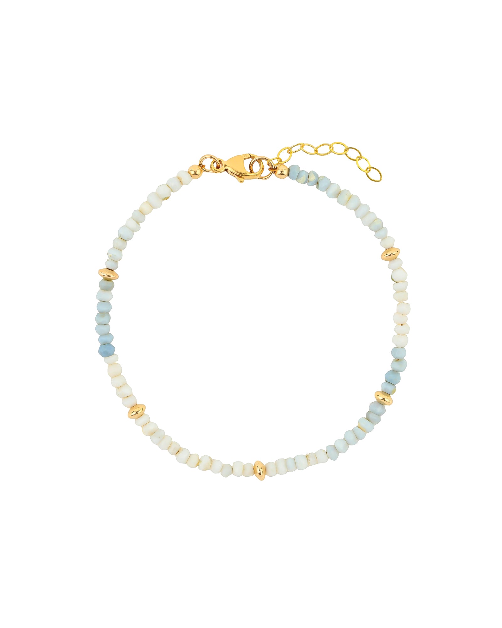 Gem Jar-Shaded Blue Opal Five Saucer Bracelet | 3mm-Bracelets-14k Gold Filled, Blue Opal-Blue Ruby Jewellery-Vancouver Canada