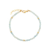 Gem Jar-Aquamarine Five Rondelle Bracelet | 3mm-Bracelets-14k Gold Filled, Aquamarine-Blue Ruby Jewellery-Vancouver Canada