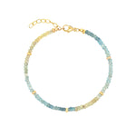 Gem Jar-Aquamarine Five Rondelle Bracelet | 3mm-Bracelets-14k Gold Filled, Aquamarine-Blue Ruby Jewellery-Vancouver Canada