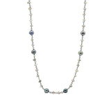 Stone + Pearl Chain Wrap Necklace Sterling Silver, Labradorite