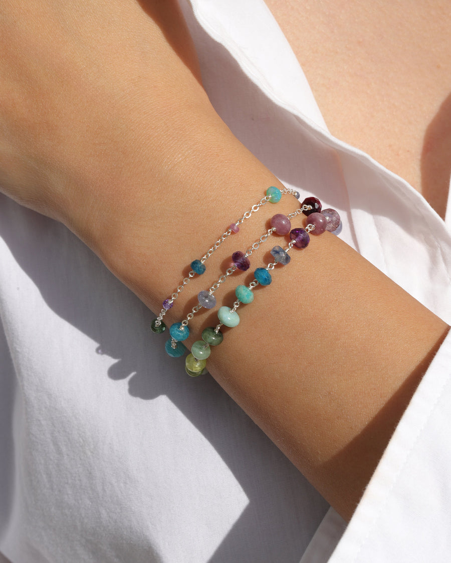 Gem Jar-Large Stone Station Bracelet-Bracelets-Sterling Silver, Multi-Blue Ruby Jewellery-Vancouver Canada