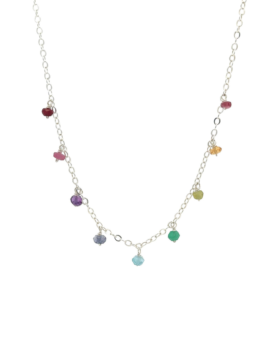 Gem Jar-Shaker Mixed Stone Necklace-Necklaces-Sterling Silver, Multi-Blue Ruby Jewellery-Vancouver Canada