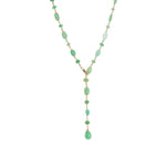 Mix Stone Drop Lariat 14k Gold Vermeil, Chrysoprase