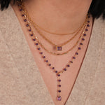 Gem Jar-Mix Stone Drop Lariat-Necklaces-Blue Ruby Jewellery-Vancouver Canada