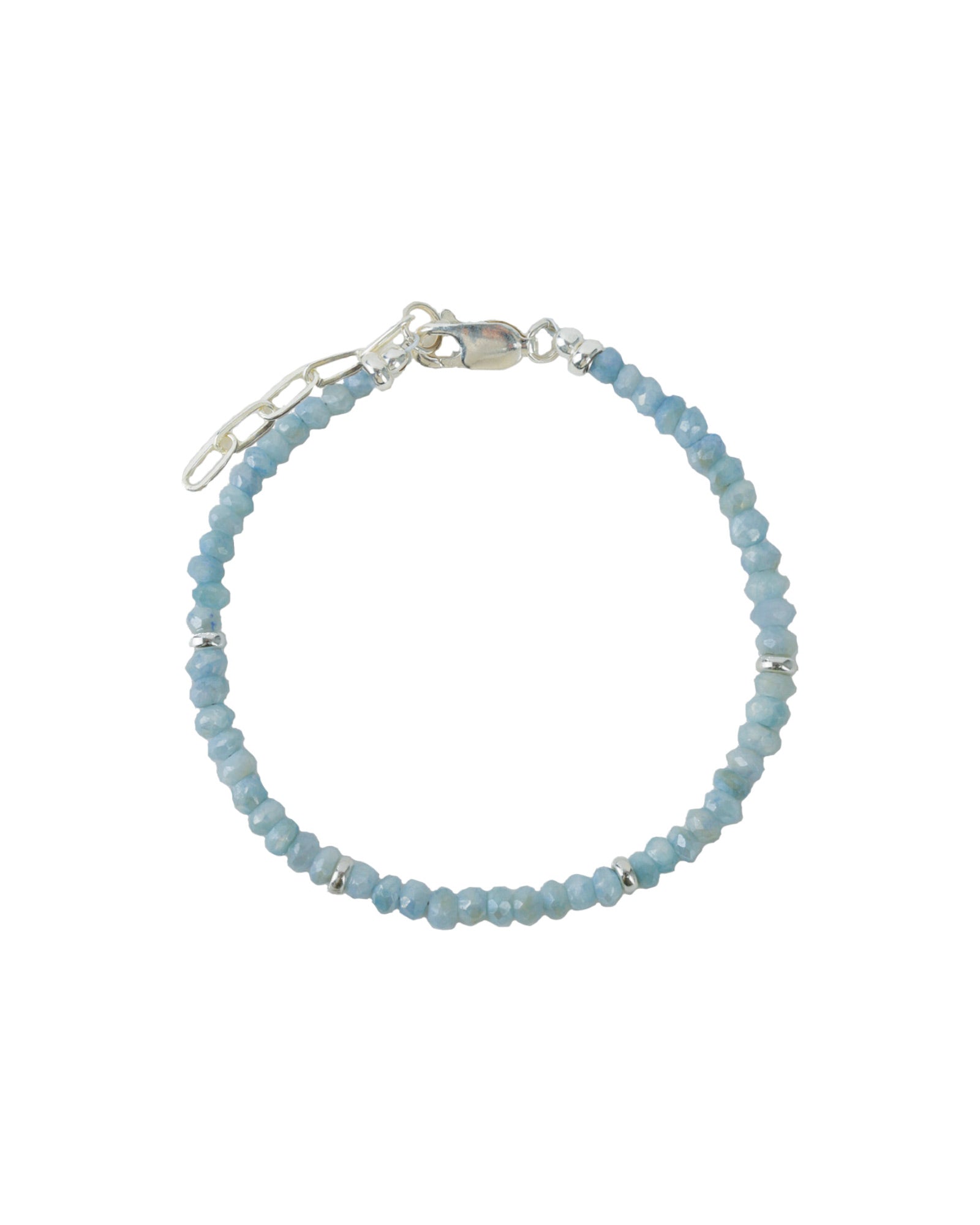 Gem Jar-Mystic Blue Topaz 4 Rondelle Bracelet | 3mm-Bracelets-Sterling Silver, Mystic Blue Topaz-Blue Ruby Jewellery-Vancouver Canada