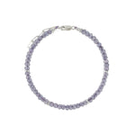 Purple Quartz Four Rondelle Bracelet | 3mm Sterling Silver, Purple Quartz