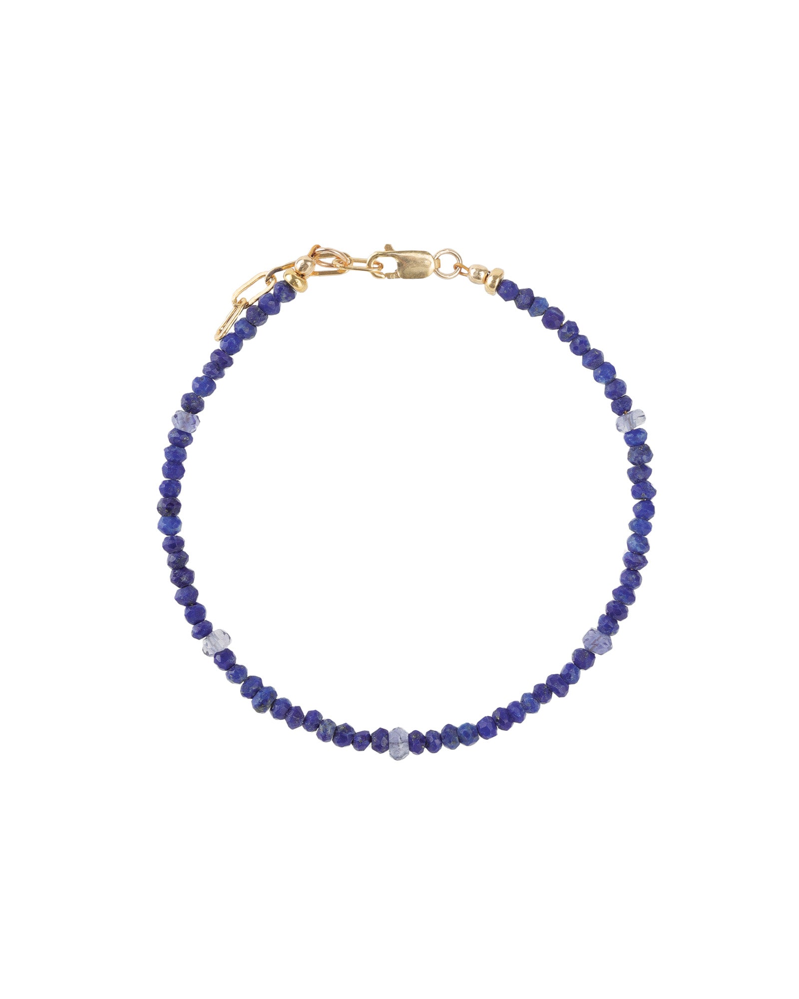 Gem Jar-Blue Mix Stone Bracelet | 3mm - 4mm-Bracelets-14k Gold Filled, Lapis, Iolite-Blue Ruby Jewellery-Vancouver Canada