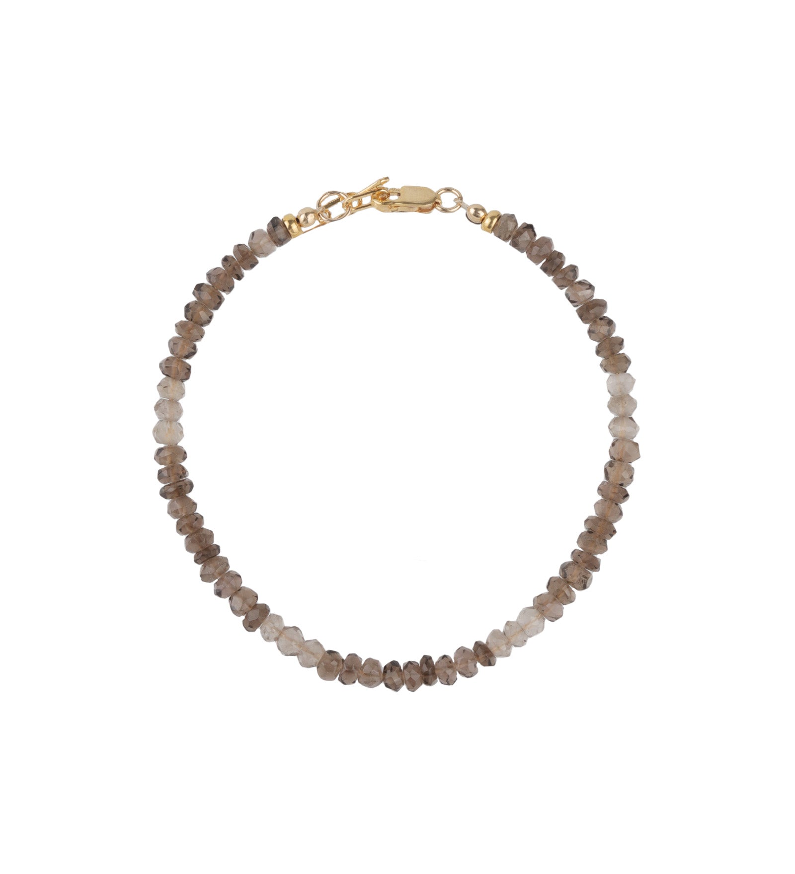 Smokey Quartz Stone Bracelet | 3mm - 4mm 14k Gold Filled, Smokey Quartz