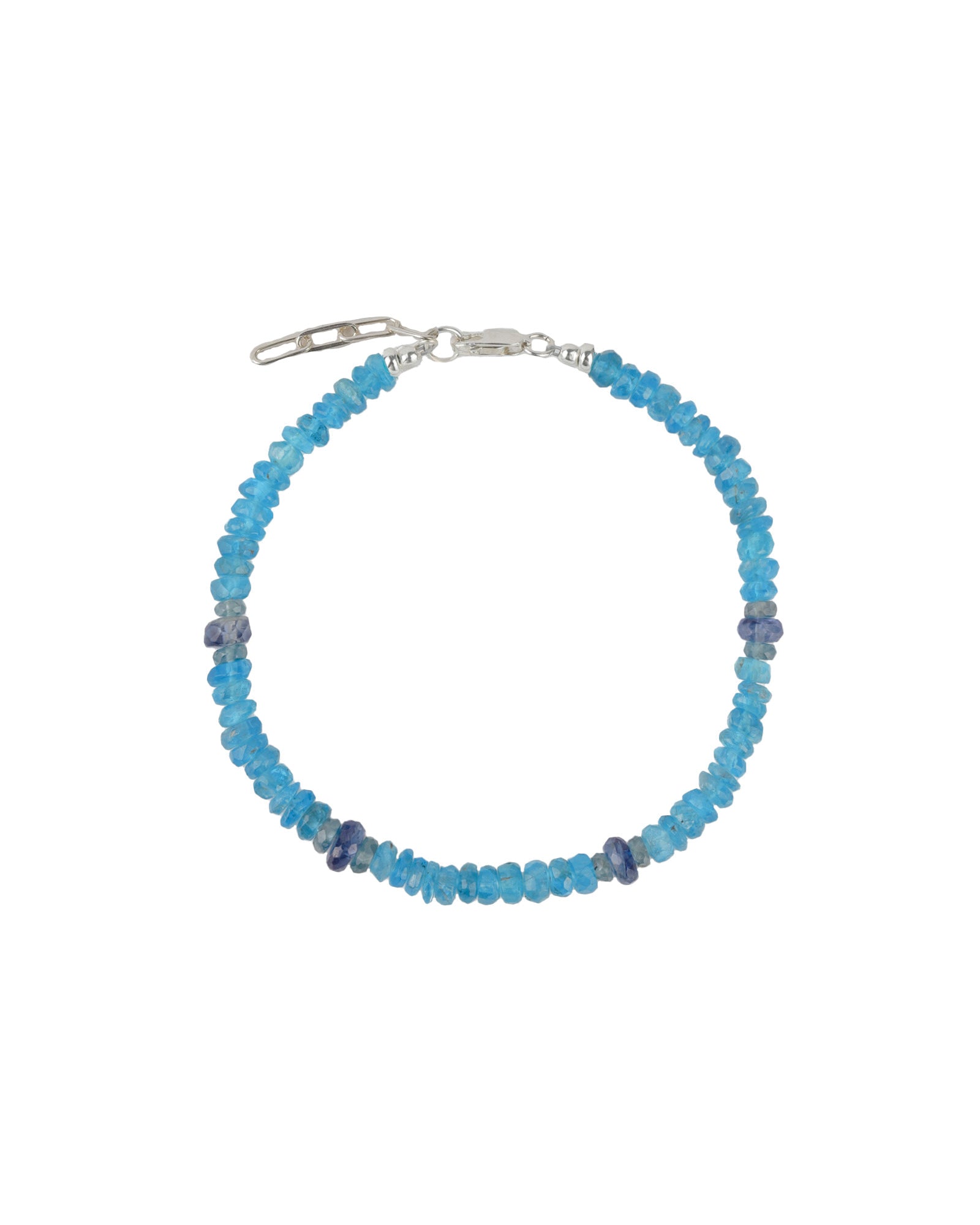 Gem Jar-Neon Apatite Mix Stone Bracelet | 3mm - 6mm-Bracelets-Sterling Silver, Neon Apatite, Kyanite-Blue Ruby Jewellery-Vancouver Canada