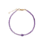 Single Oval Amethyst Bracelet | 2.5mm 14k Gold Filled, Amethyst