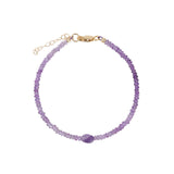 Single Oval Amethyst Bracelet | 2.5mm 14k Gold Filled, Amethyst