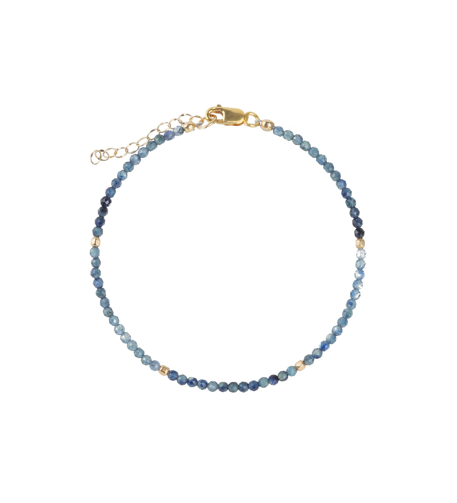 Gem Jar-Blue Sapphire Four Bead Bracelet | 2.5mm-Bracelets-14k Gold Filled, Blue Sapphire-Blue Ruby Jewellery-Vancouver Canada