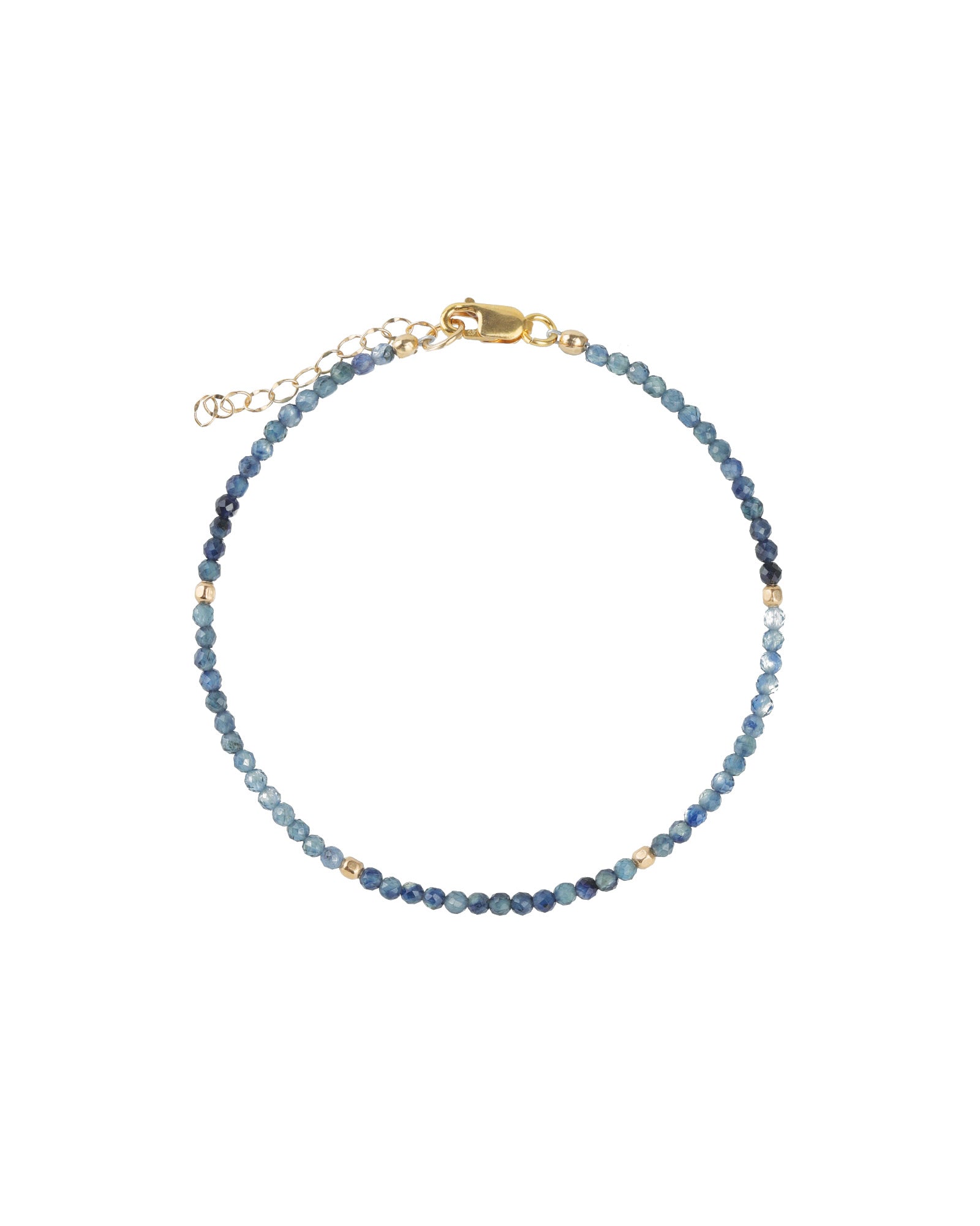 Gem Jar-Blue Sapphire Four Bead Bracelet | 2.5mm-Bracelets-14k Gold Filled, Blue Sapphire-Blue Ruby Jewellery-Vancouver Canada