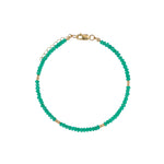 Stone Twist Bead Bracelet | 2.5mm 14k Gold Filled, Green Agate