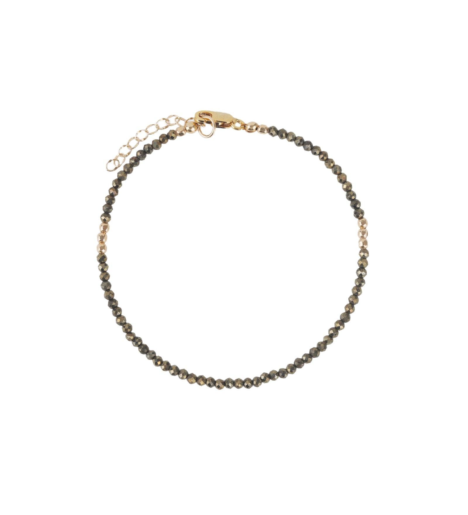 Pyrite Nugget Bracelet | 2mm 14k Gold Filled, Pyrite