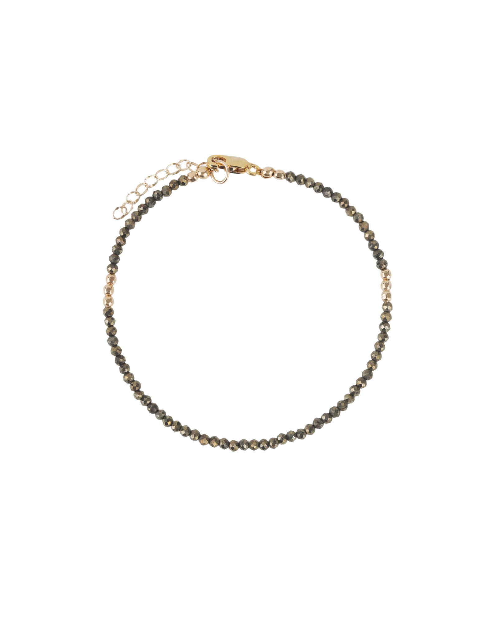 Pyrite Nugget Bracelet | 2mm 14k Gold Filled, Pyrite