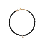 Black Spinel CZ Drop Bracelet | 3mm 14k Gold Filled, Black Spinel, Cubic Zirconia