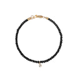 Black Spinel CZ Drop Bracelet | 3mm 14k Gold Filled, Black Spinel, Cubic Zirconia