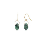 Marquise Floating Emerald Hooks 14k Gold Filled, Emerald