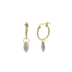 Gem Jar-Marquise Floating Labradorite Drop Huggies-Earrings-14k Gold Filled, Labradorite-Blue Ruby Jewellery-Vancouver Canada