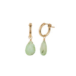 Gem Jar-Pear Green Opal Drop Huggies-Earrings-14k Gold Filled, Green Opal-Blue Ruby Jewellery-Vancouver Canada