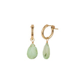 Gem Jar-Pear Green Opal Drop Huggies-Earrings-14k Gold Filled, Green Opal-Blue Ruby Jewellery-Vancouver Canada