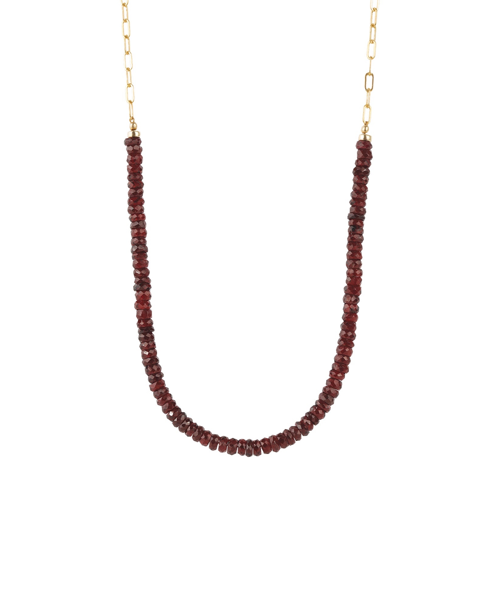 Gem Jar-Garnet Paperclip Necklace | 5mm-Necklaces-Blue Ruby Jewellery-Vancouver Canada