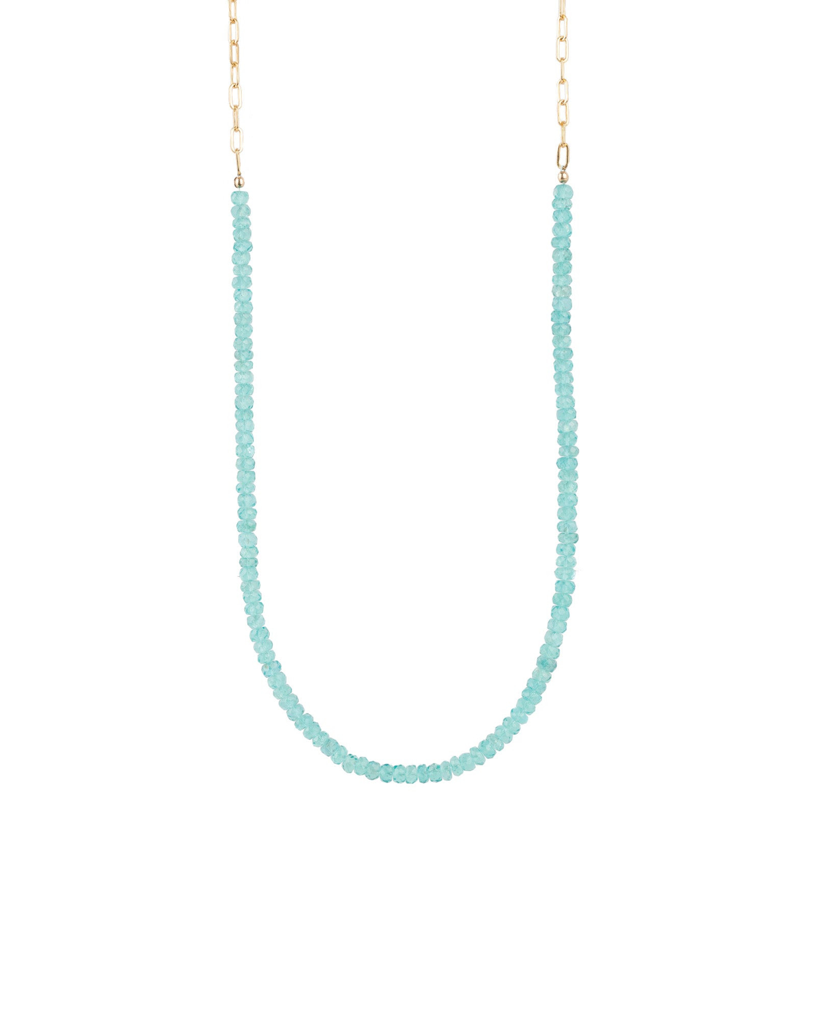 Gem Jar-Apatite Paperclip Necklace | 4mm-Necklaces-Blue Ruby Jewellery-Vancouver Canada