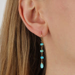 Gem Jar-Turquoise Wrap Drop Hooks-Earrings-Blue Ruby Jewellery-Vancouver Canada