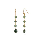 Green Tourmaline Wrap Drop Hooks 14k Gold Filled, 14k Gold Vermeil, Green Tourmaline