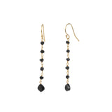 Black Spinel Wrap Drop Hooks 14k Gold Filled, 14k Gold Vermeil, Black Spinel