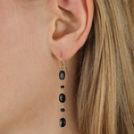 Gem Jar-Oval Black Garnet Mixed Drop Hooks-Earrings-Blue Ruby Jewellery-Vancouver Canada