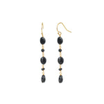 Gem Jar-Oval Black Garnet Mixed Drop Hooks-Earrings-14k Gold Filled, Black Garnet-Blue Ruby Jewellery-Vancouver Canada