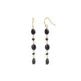 Gem Jar-Oval Black Garnet Mixed Drop Hooks-Earrings-14k Gold Filled, Black Garnet-Blue Ruby Jewellery-Vancouver Canada