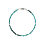 Cube Stone Nugget Bracelet Sterling Silver, Chrysocolla