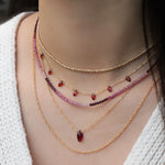 Gem Jar-Ruby Mix Stone Necklace | 2.5mm-Necklaces-14k Gold Filled, Ruby-Blue Ruby Jewellery-Vancouver Canada