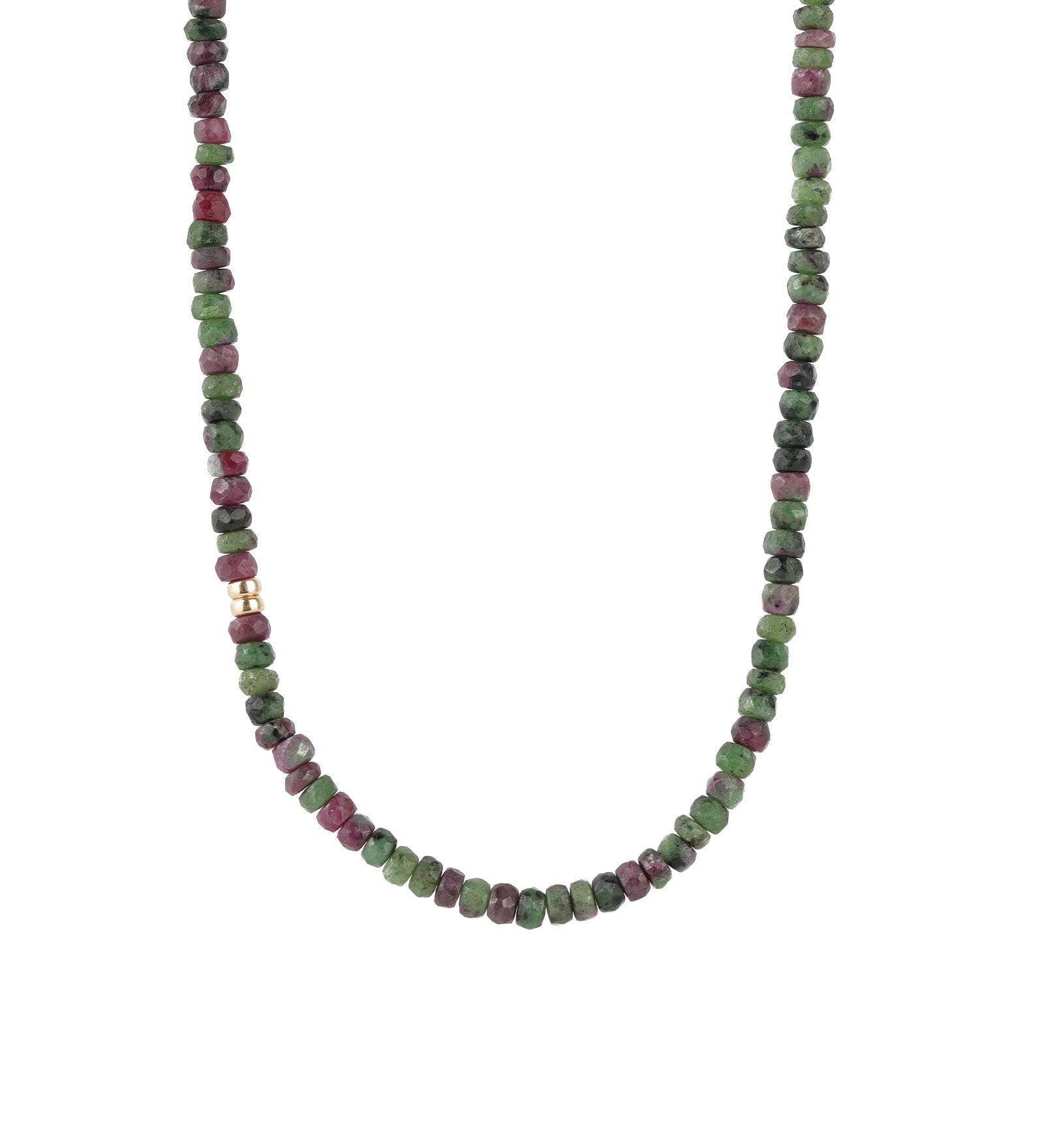 Gem Jar-Ruby Zoisite Rondelle Stone Necklace | 4mm-Necklaces-14k Gold Filled, Ruby Zoisite-Blue Ruby Jewellery-Vancouver Canada