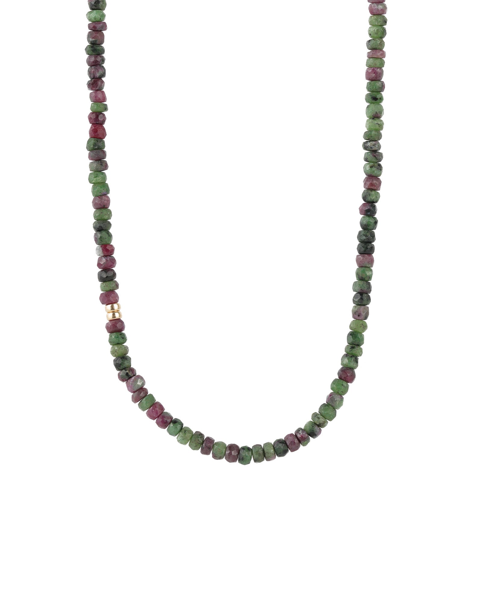 Gem Jar-Ruby Zoisite Rondelle Stone Necklace | 4mm-Necklaces-14k Gold Filled, Ruby Zoisite-Blue Ruby Jewellery-Vancouver Canada