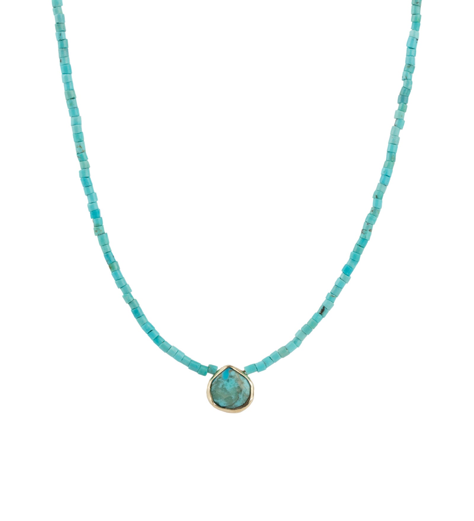 Gem Jar-Turquoise Tube Bead Bezel Drop Necklace-Necklaces-14k Gold Filled, Turquoise, Turquoise Howlite-Blue Ruby Jewellery-Vancouver Canada