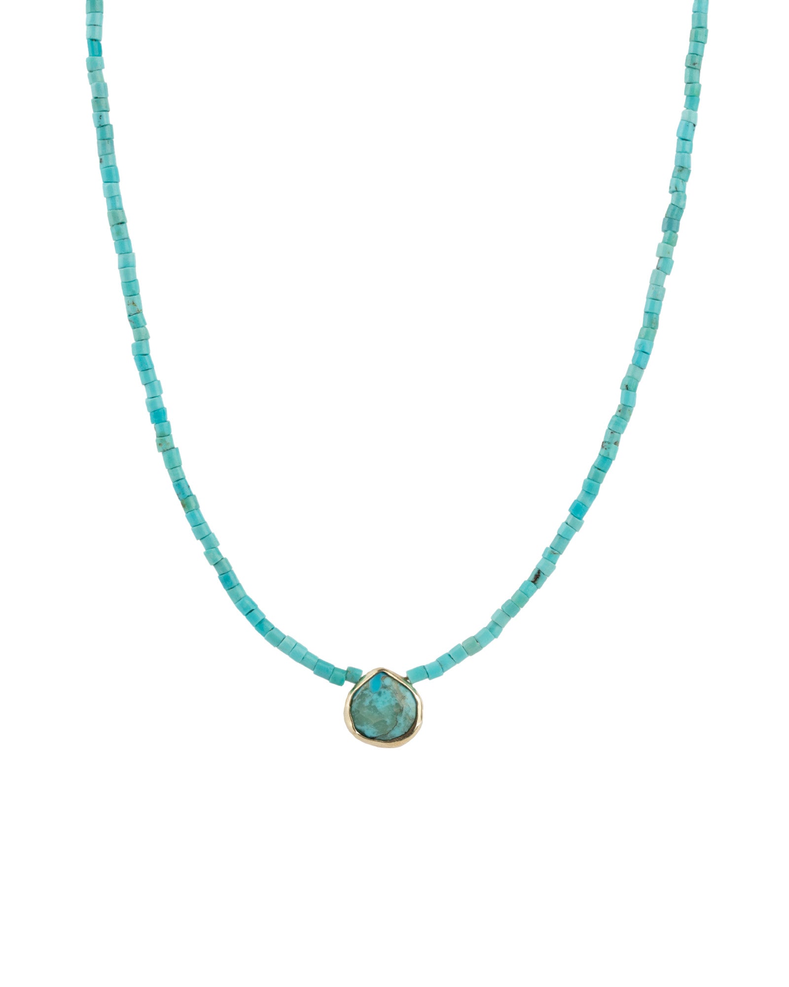 Gem Jar-Turquoise Tube Bead Bezel Drop Necklace-Necklaces-14k Gold Filled, Turquoise, Turquoise Howlite-Blue Ruby Jewellery-Vancouver Canada