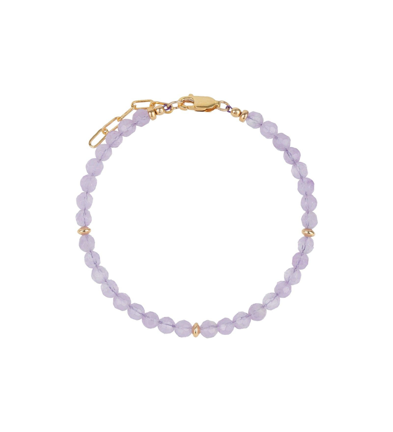 Three Saucer Amethyst Bracelet | 4mm 14k Gold Filled, Amethyst