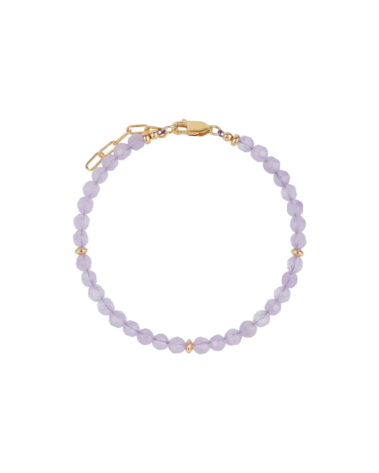 Three Saucer Amethyst Bracelet | 4mm 14k Gold Filled, Amethyst